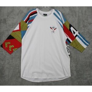 LRG Shirt Mens 2XL Raglan Tee Paddle Team Logo Preppy Crew Neck Casual Aztec New